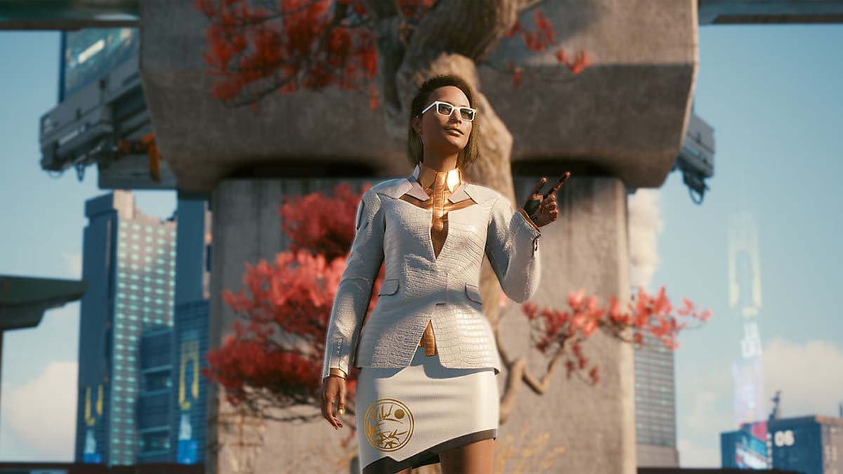 Noble White Albino Alligator Evening Jacket in Cyberpunk 2077