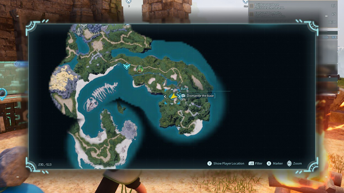 map menu screen in Palworld