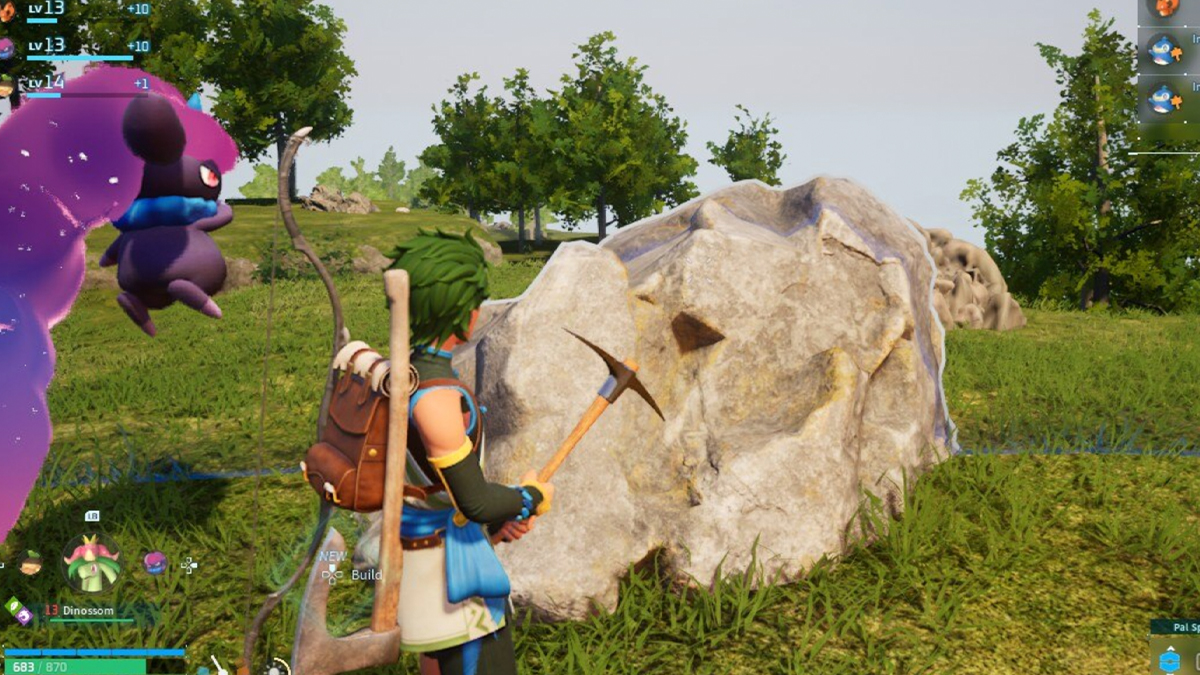 player standing next to giant rock