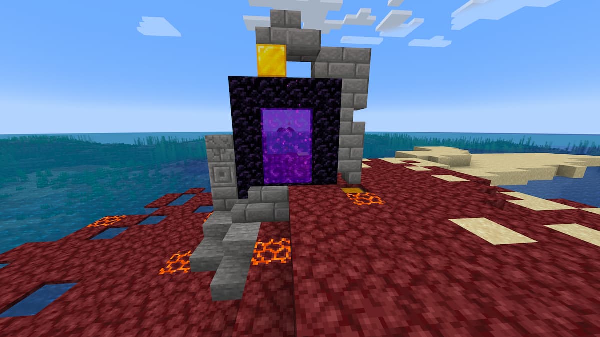 nether portal surrounded by lava