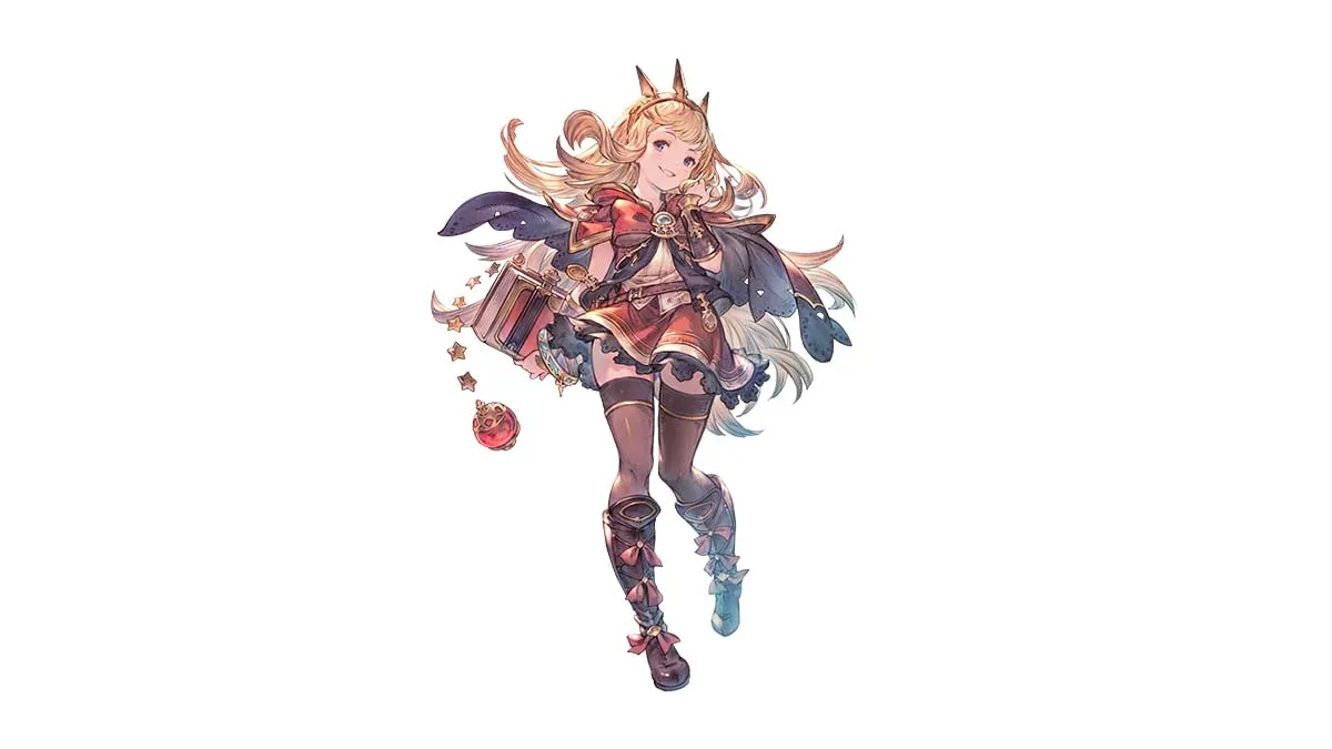 Portrait of Cagliostro in Granblue Fantasy: Relink on a white background