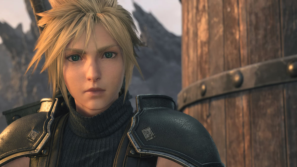 Closeup of Cloud in Nibelheim in Final Fantasy VII: Rebirth