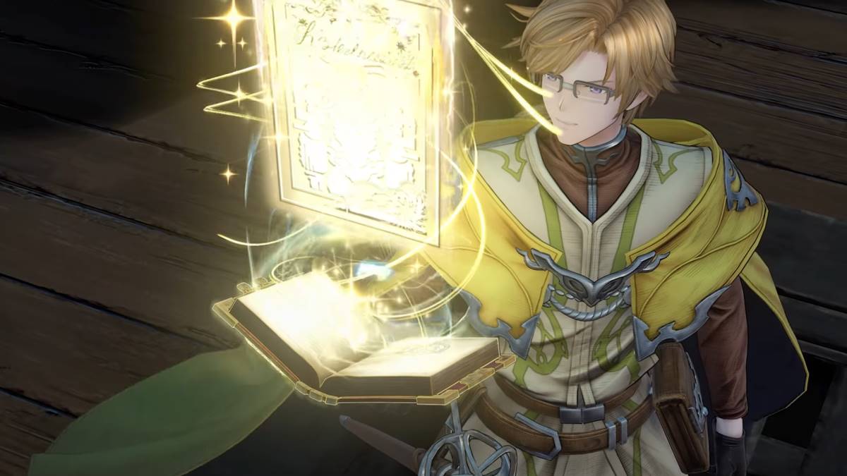 Rolan reading a book in Granblue Fantasy Relink