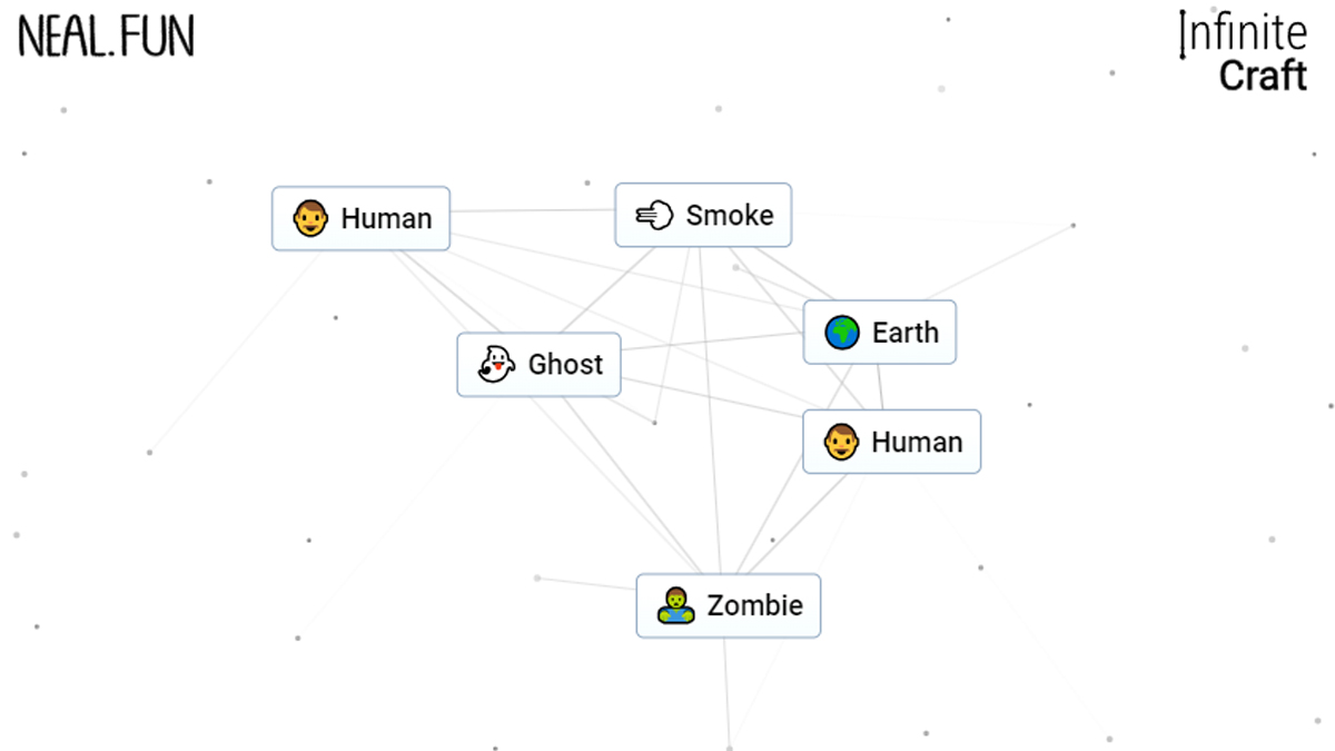 infinite craft recipe on horror monsters like zombines, skeletons, ghosts, and vampires