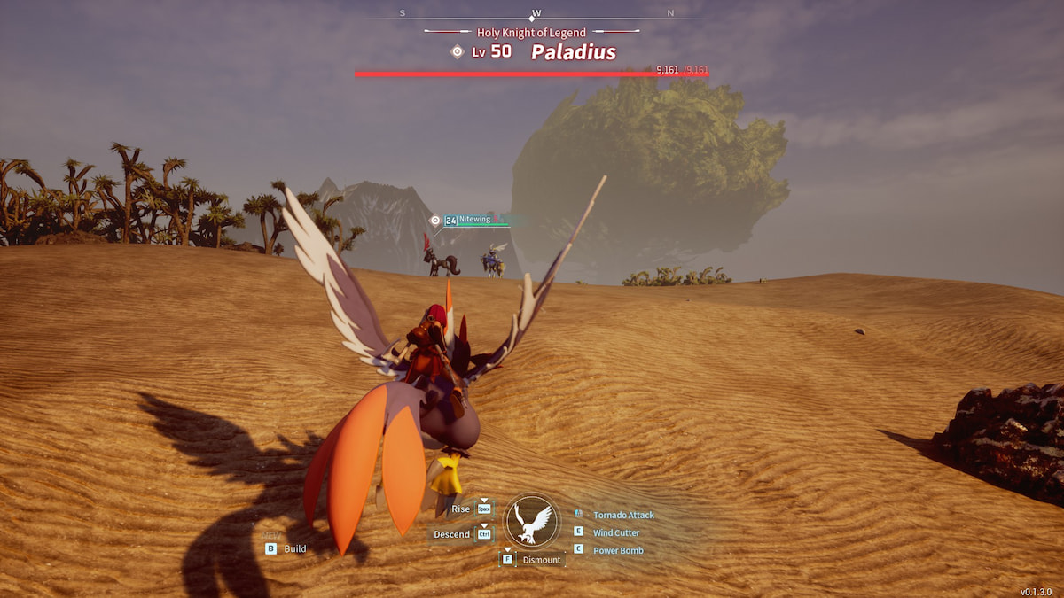 Player flying on a Nitewing in front of Paladius and Necromus