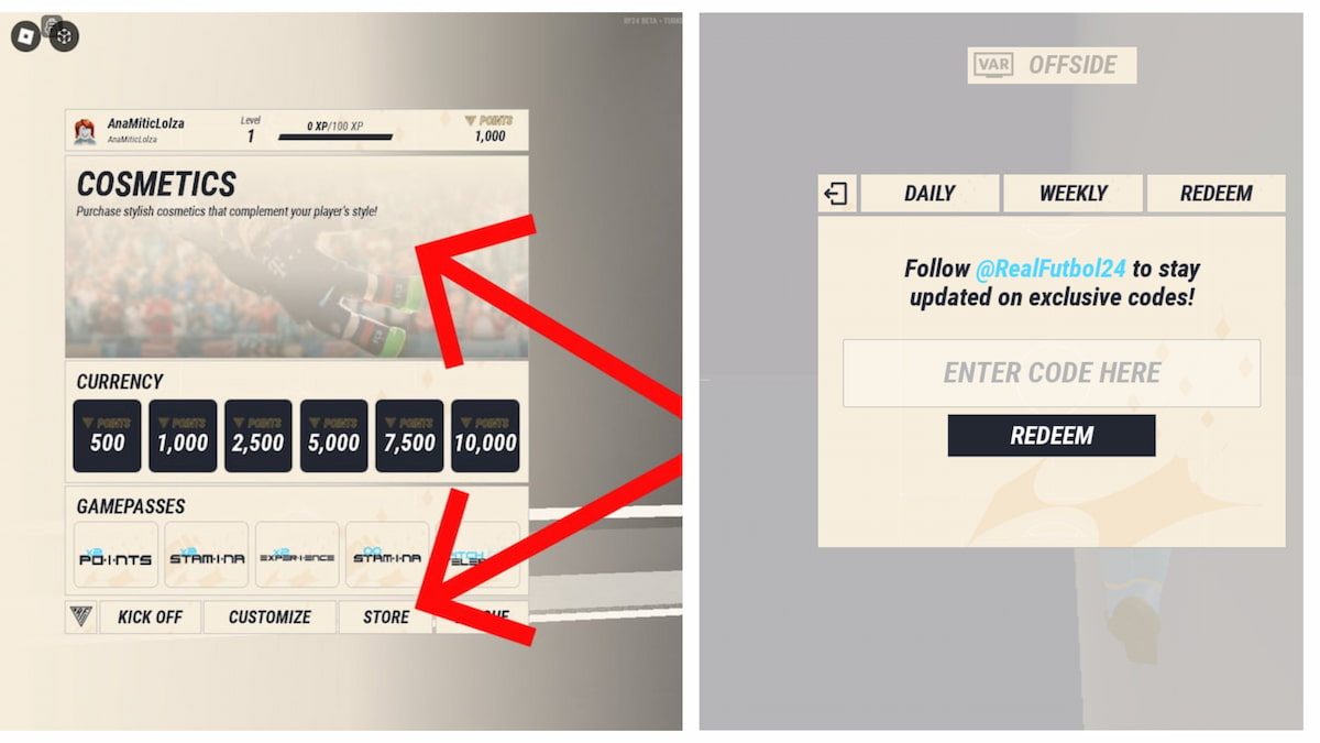 How to redeem codes in Real Futbol 24.