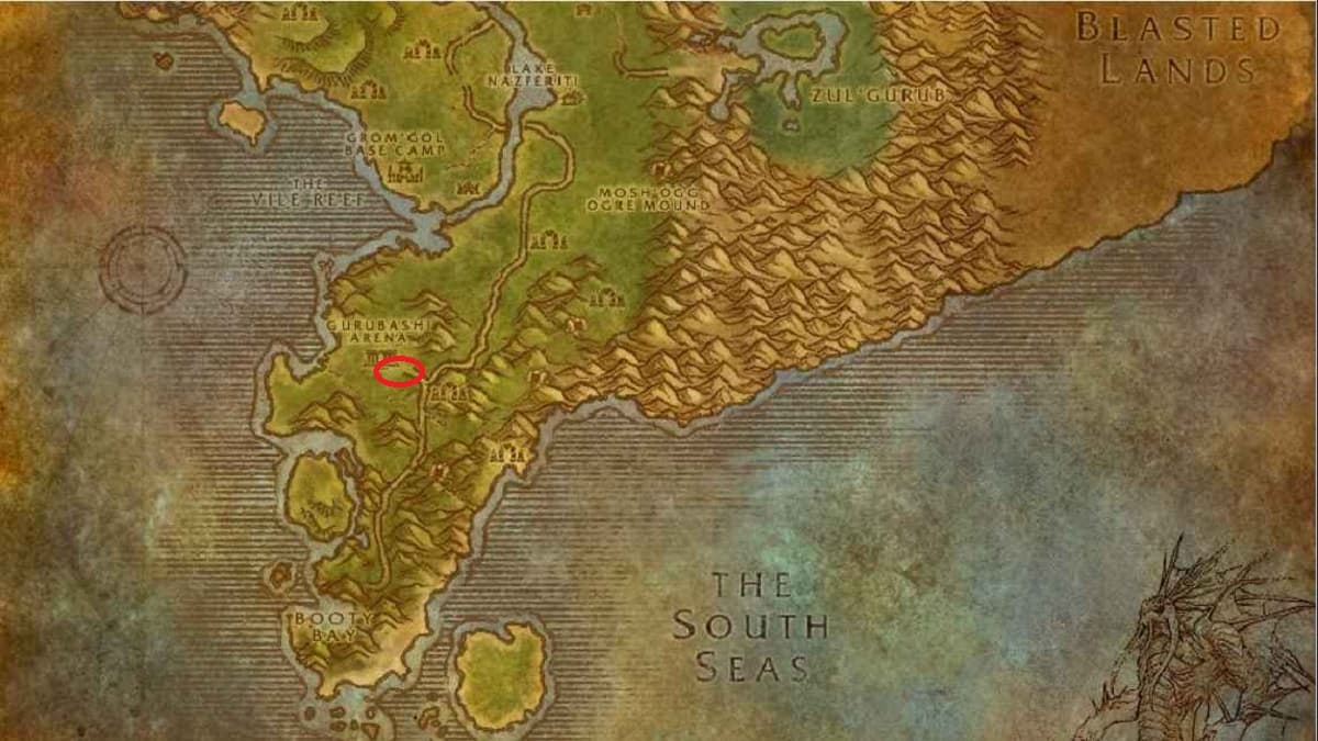 Maizin marked on Stranglethorn's map