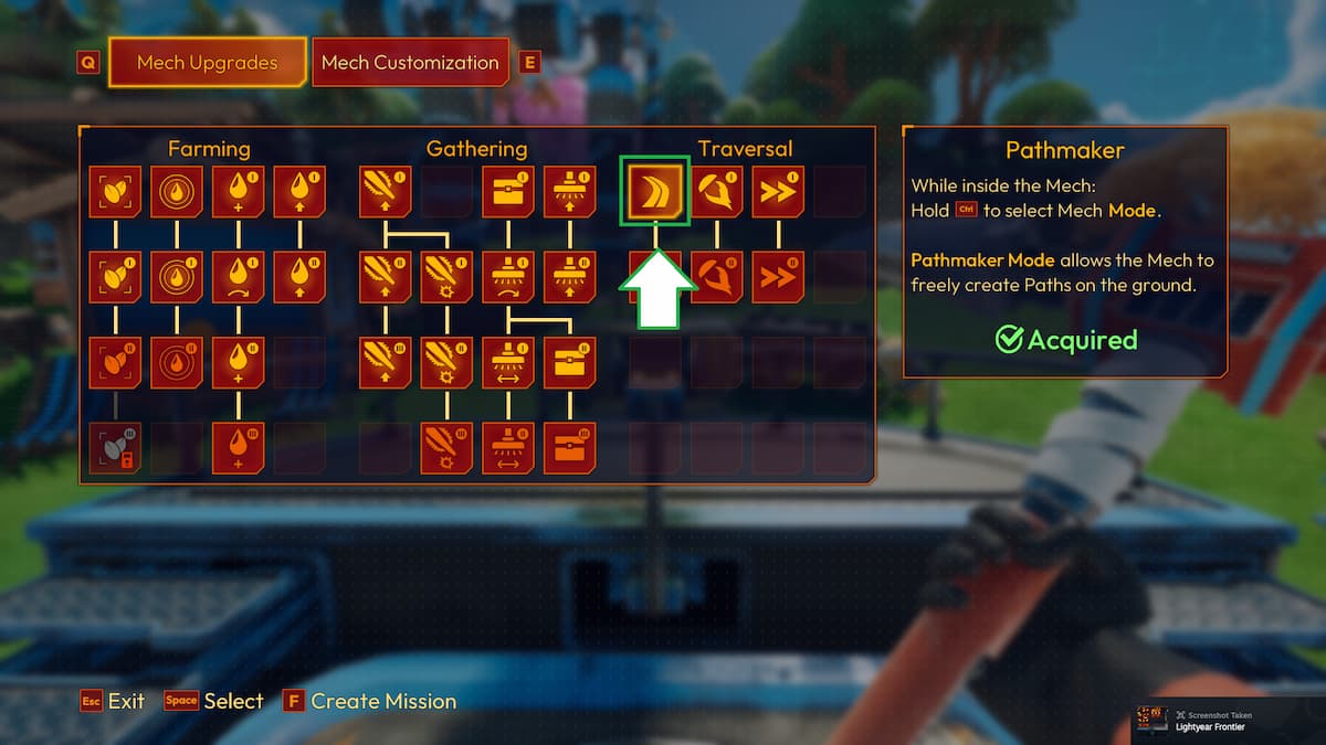 Mech Mode unlock in Lightyear Frontier