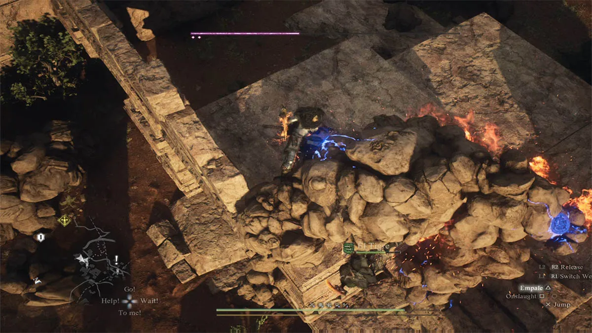 dragon's dogma 2 player fighting a boss