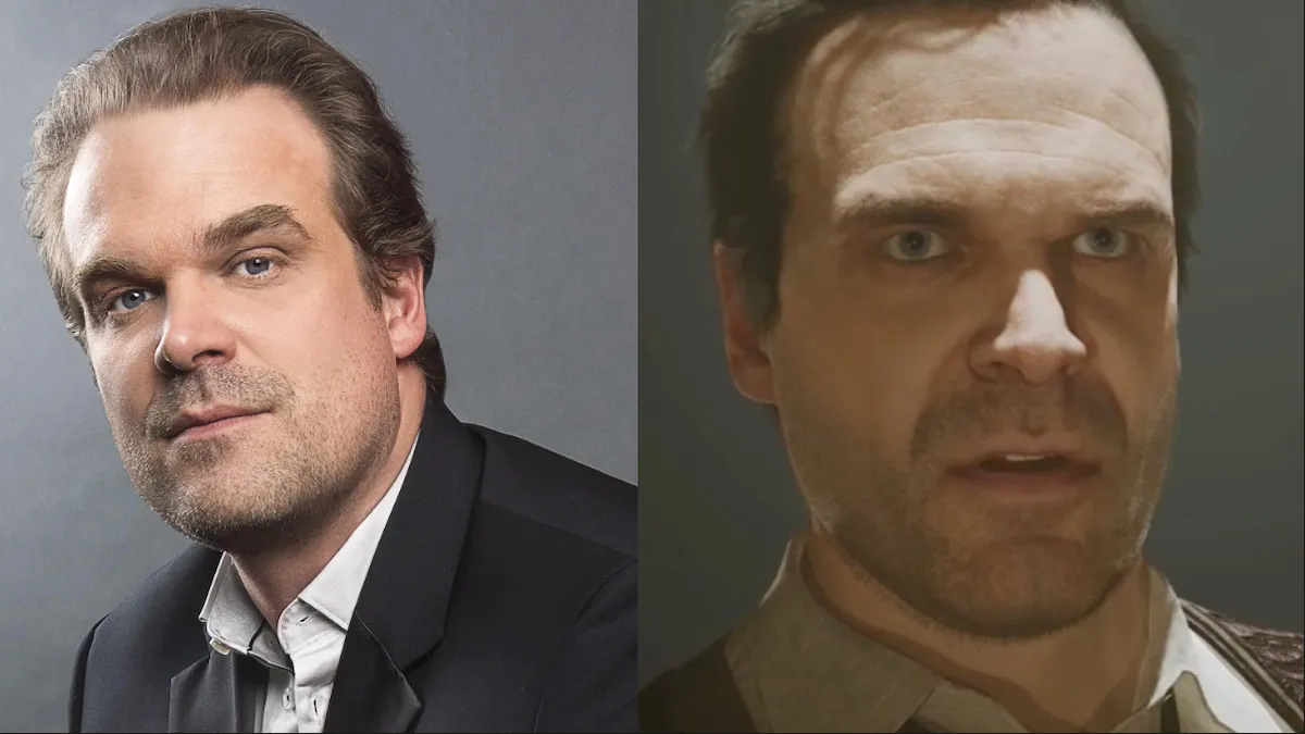 David Harbour on the left and Edward Carnby on the right