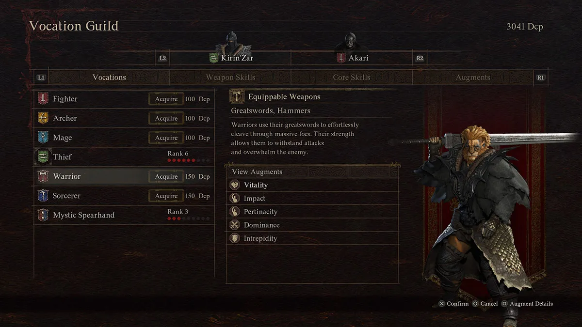 dragons dogma 2 player choosing vocations