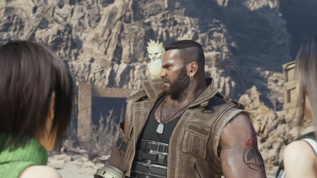 Cloud Jr on Barret's shoulder