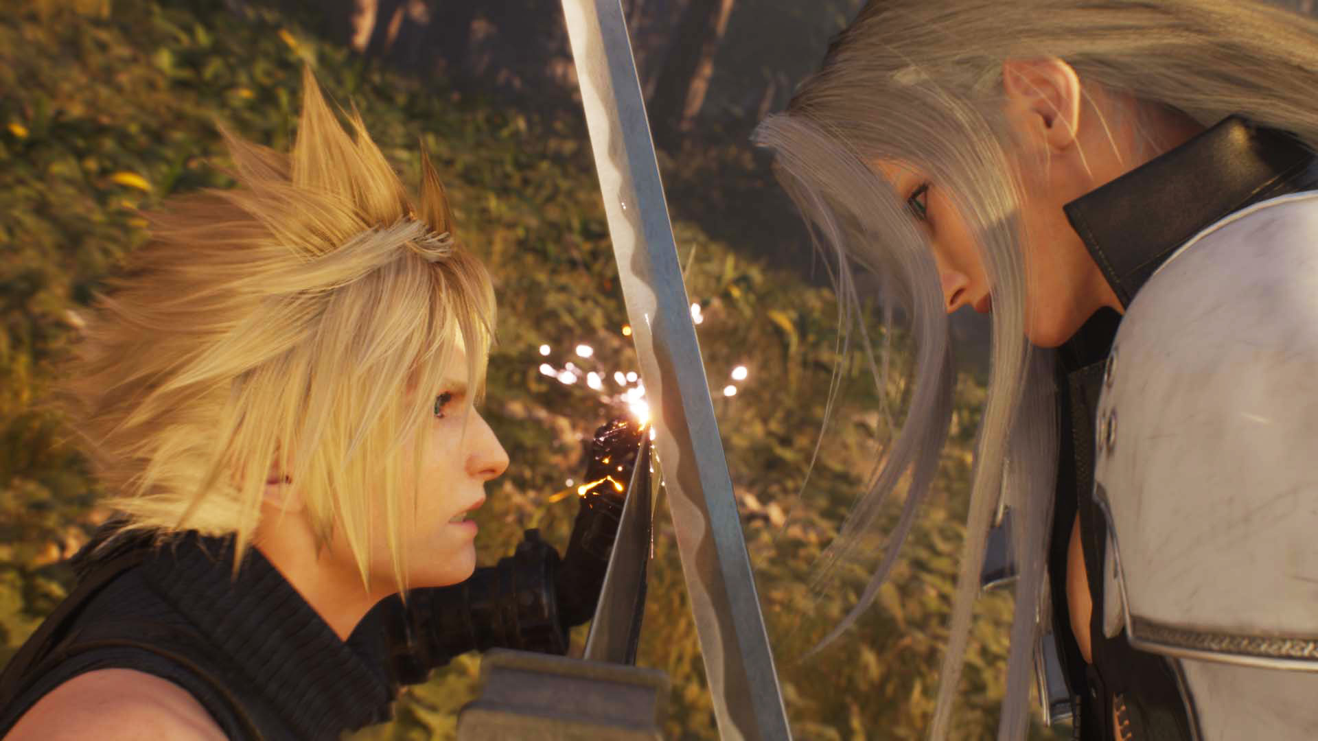 Cloud facing off against Sephiroth in Final Fantasy 7 Rebirth