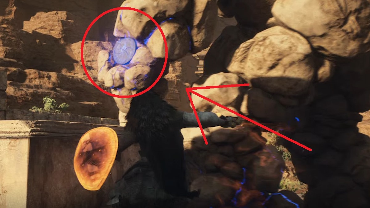 dragon's dogma 2 player climbing a golem