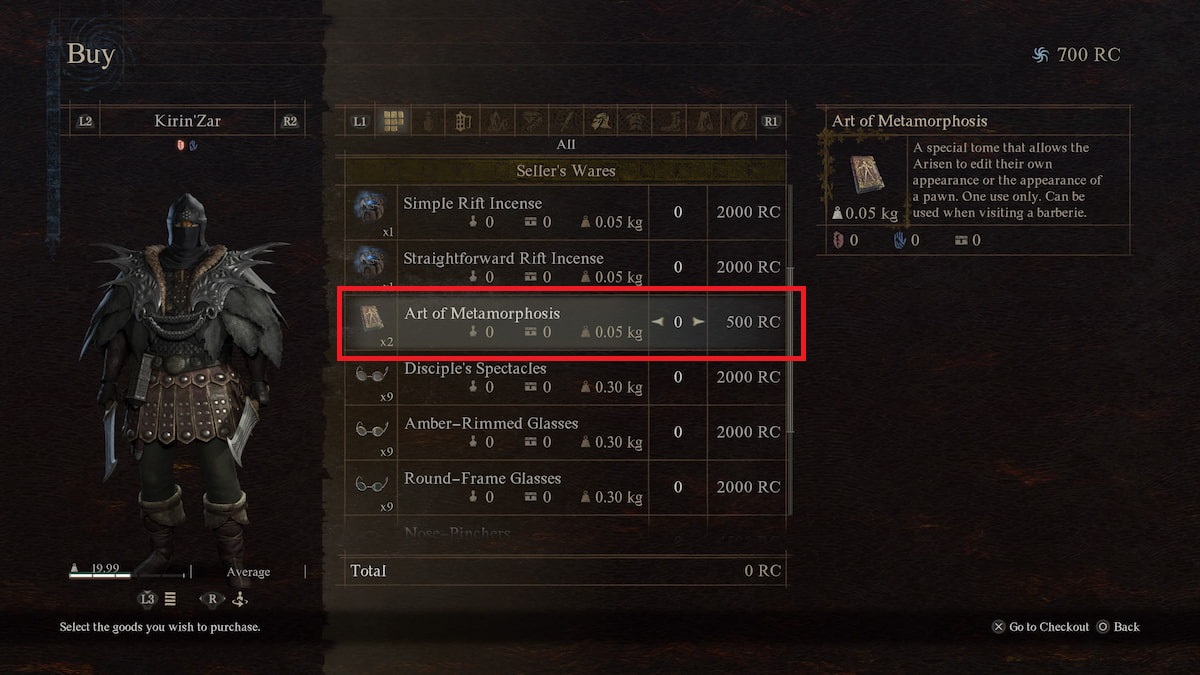 dragon's dogma 2 shop showing the metamorphosis item