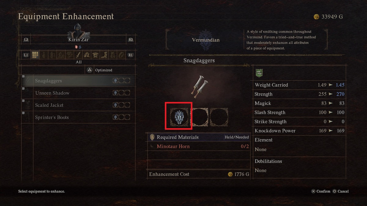 enhance equipment menu in dragon's dogma 2