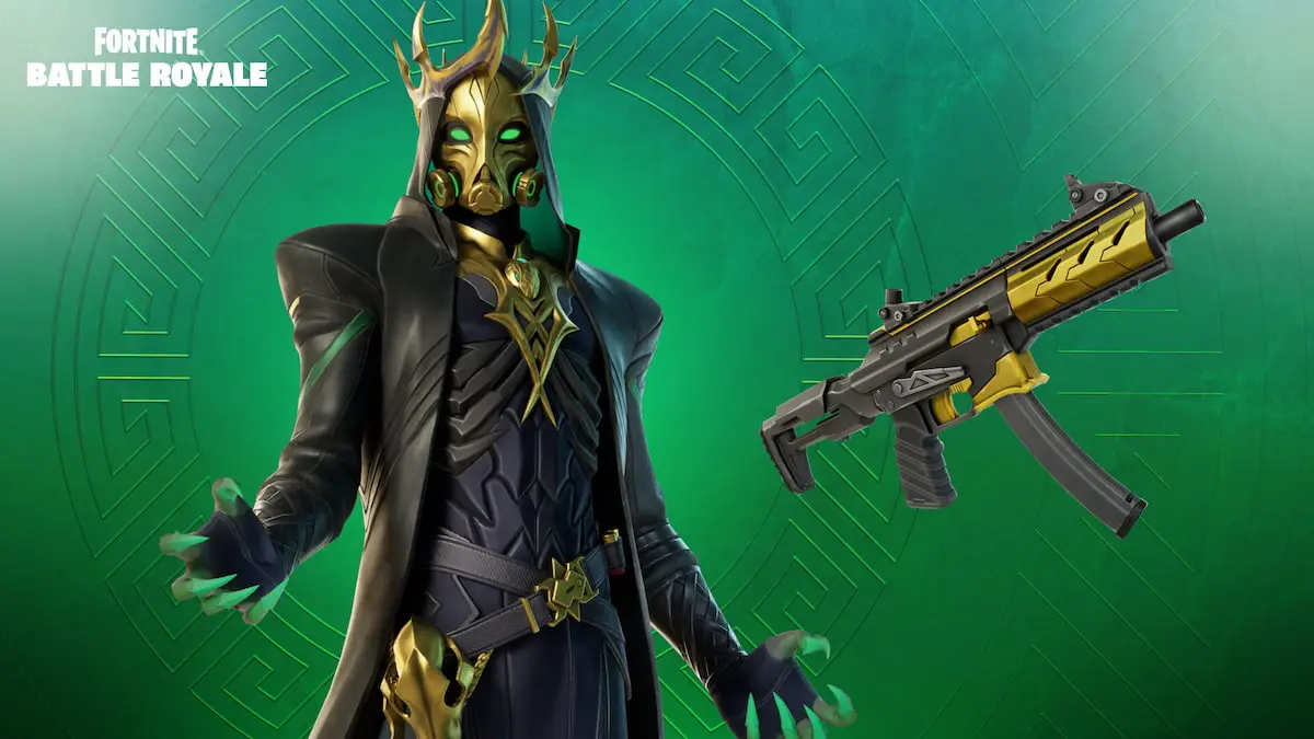 hades fortnite skin and hades smg name harbringer