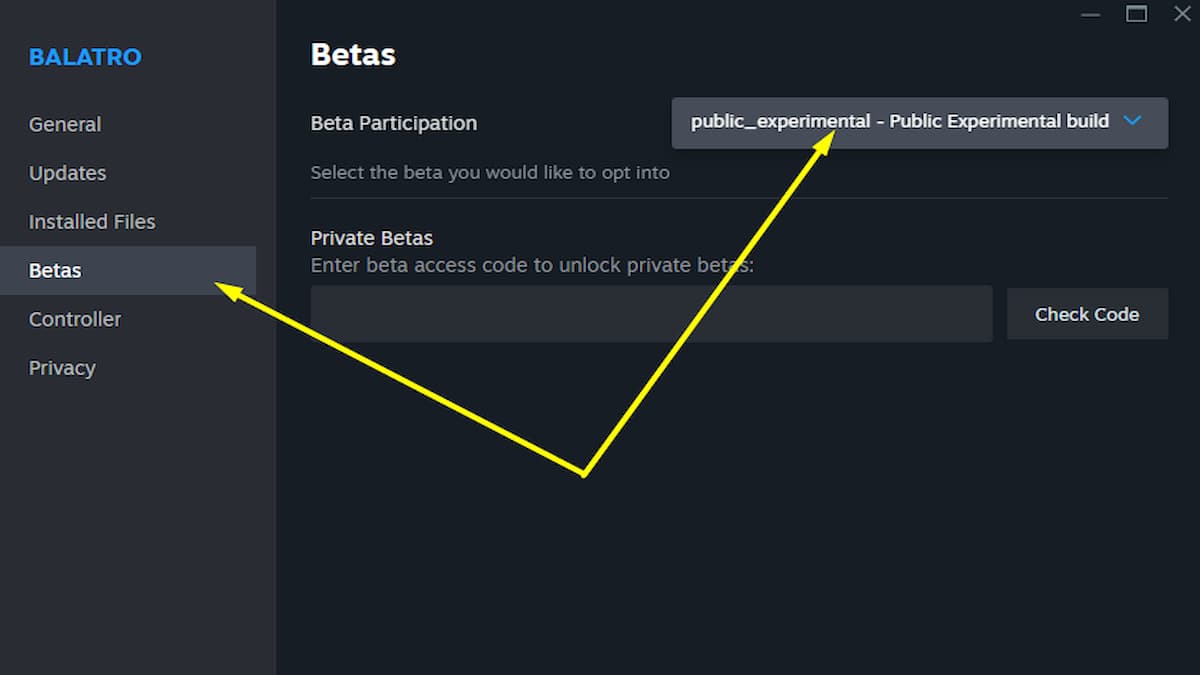 How to install Balatro beta on Steam