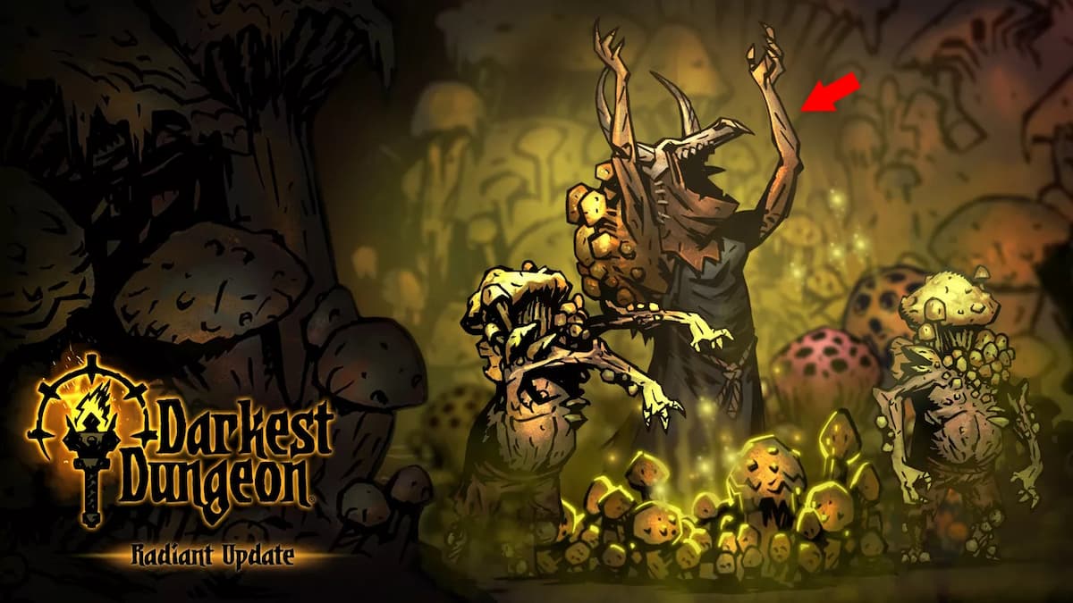 Darkest Dungeon Radiant Update banner with editing to point out Hateful Virago.