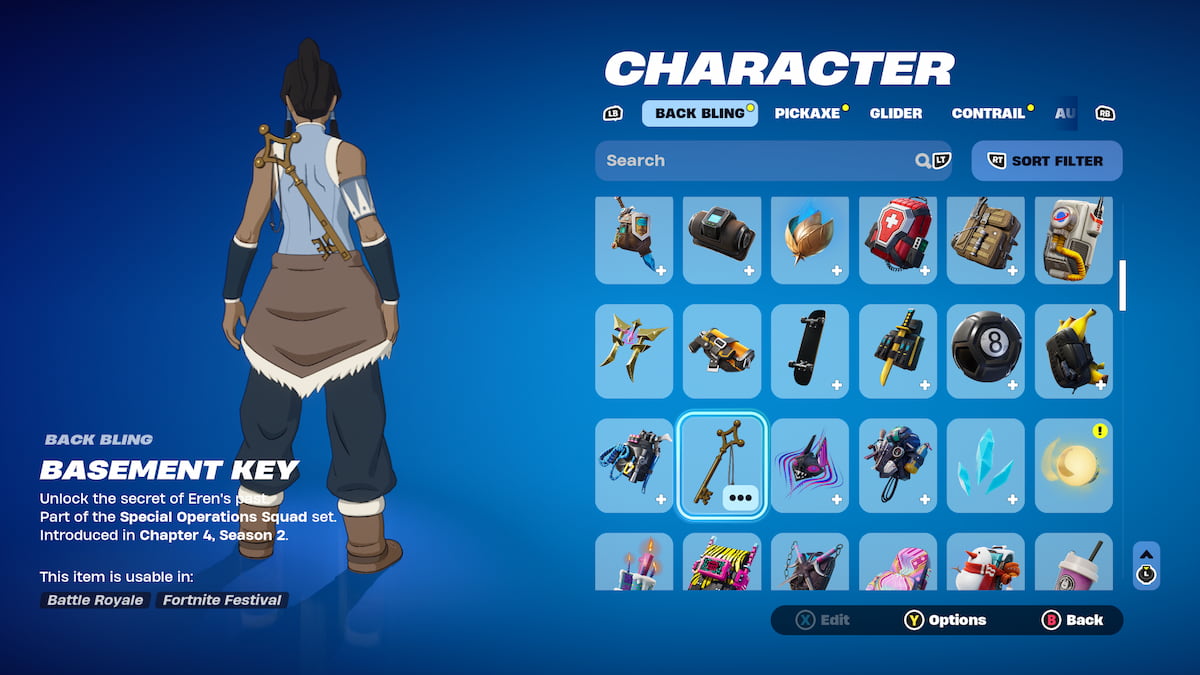 Fortnite locker, no cosmetic rarities shown anymore