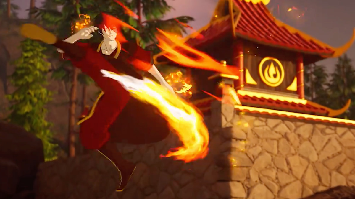 Zuko Fortnite version using firebending abilities