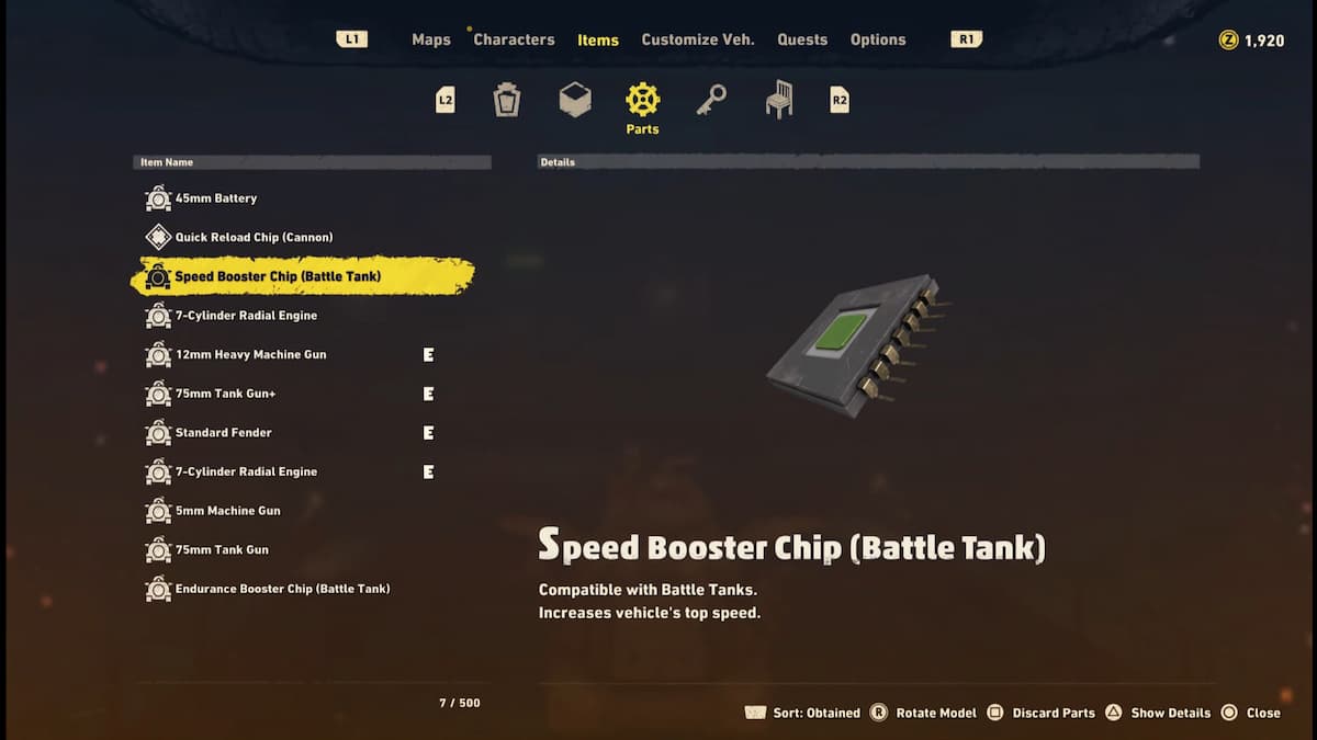 Speed Booster Chip in Sand Land