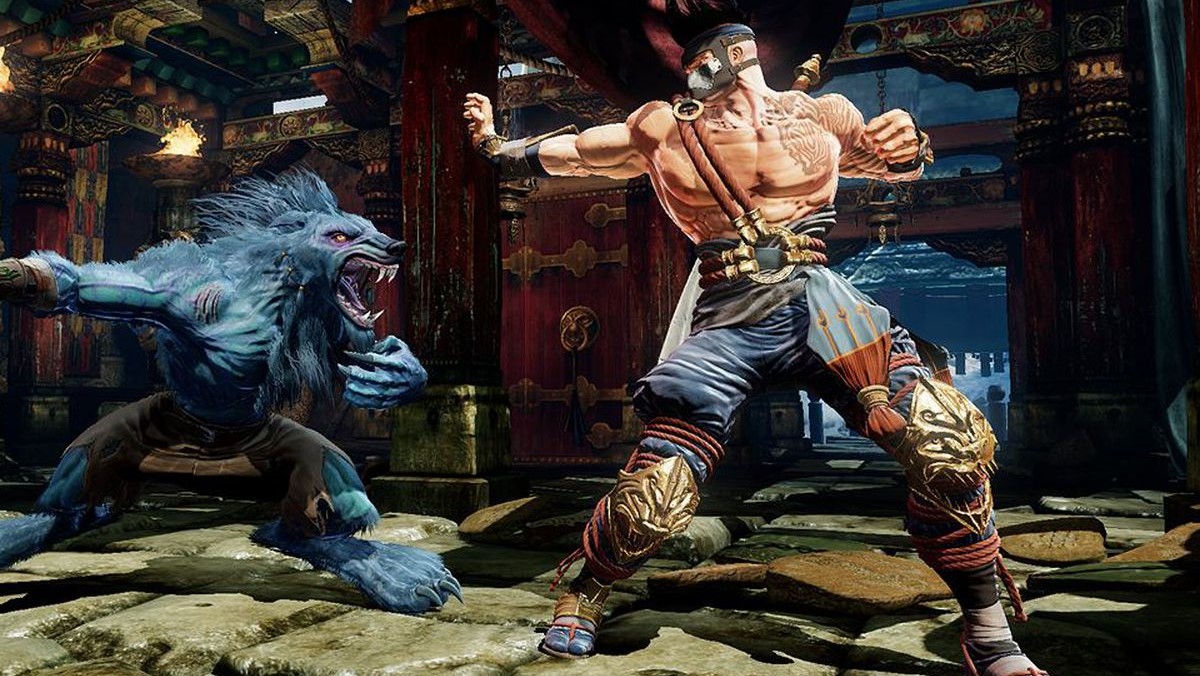 Jago and Sabrewolf fighting in Killer Instinct