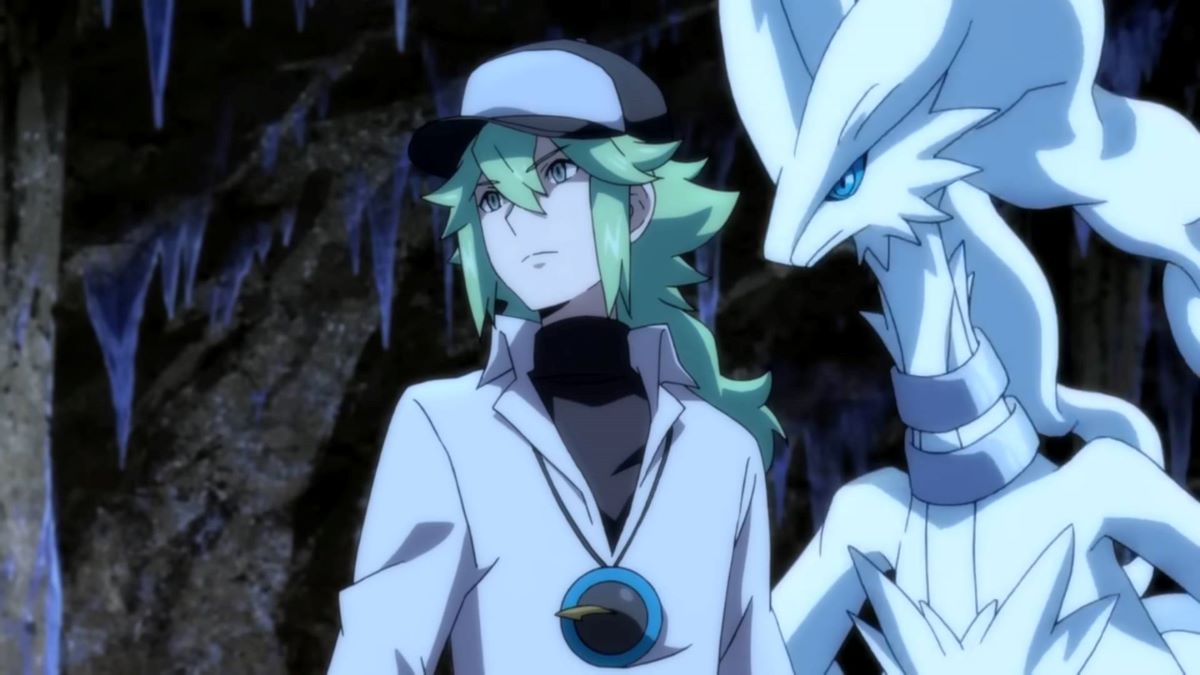 N and Reshiram in Pokemon anime