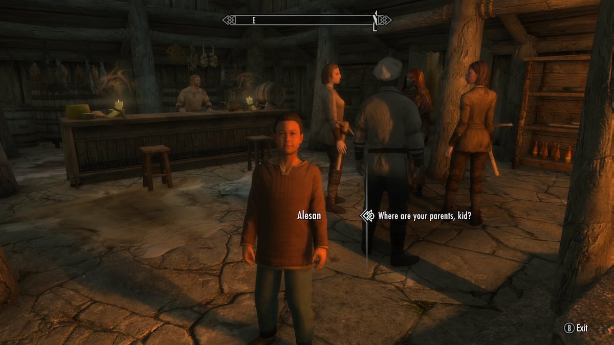 Alesan child in inn at Dawnstar