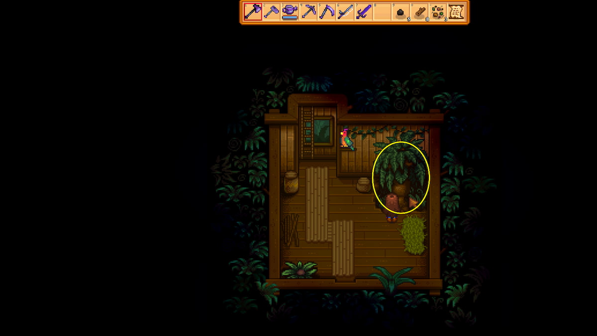 The tree in Leo's Hut 