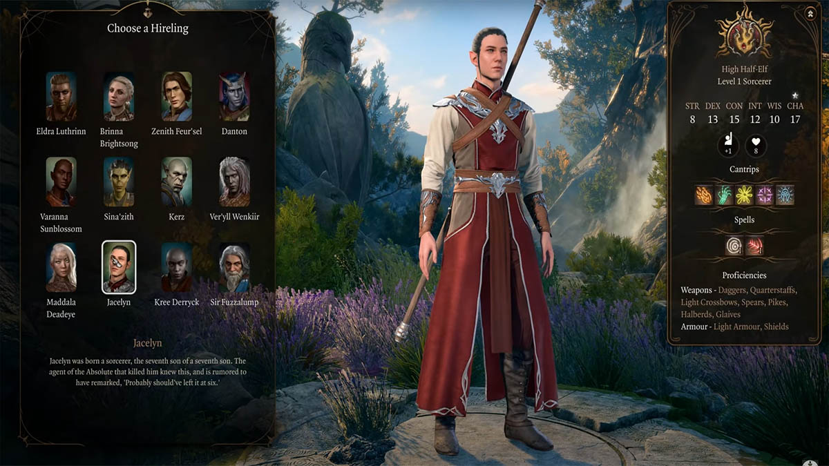 half elf sorcerer in baldur's gate 3 character creation