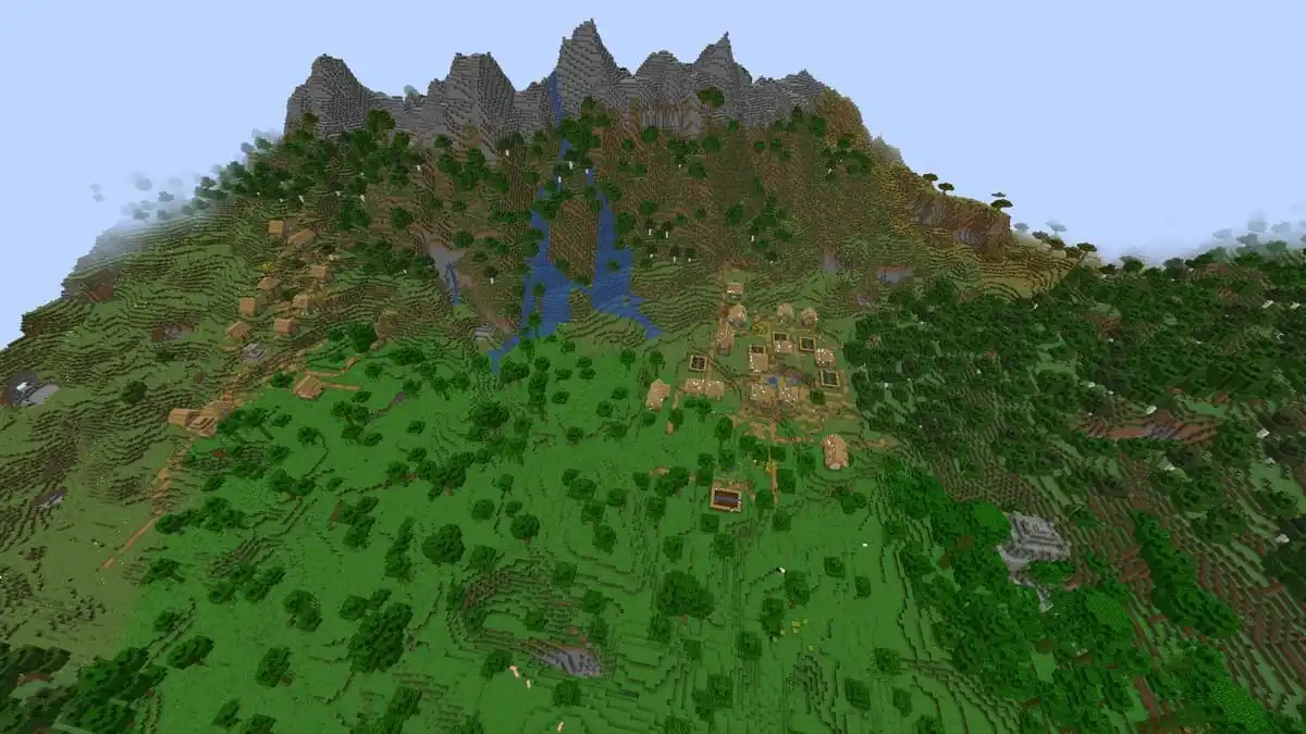 Jungle temple and double village in Minecraft