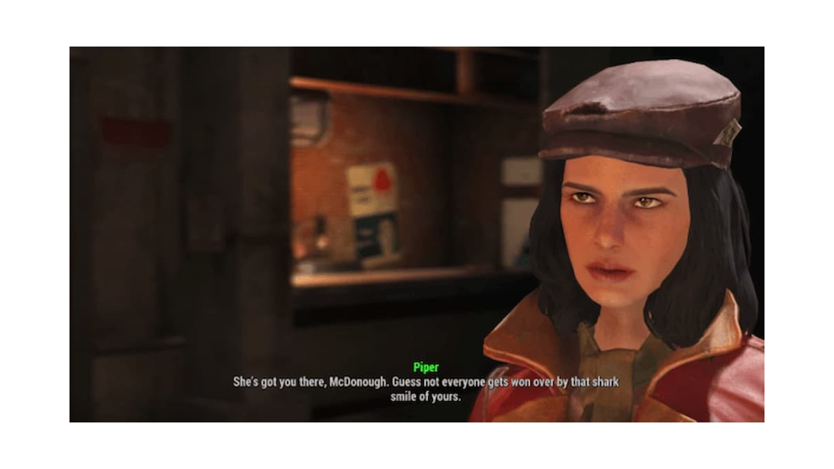 Meeting Piper for the first time in Diamond City.