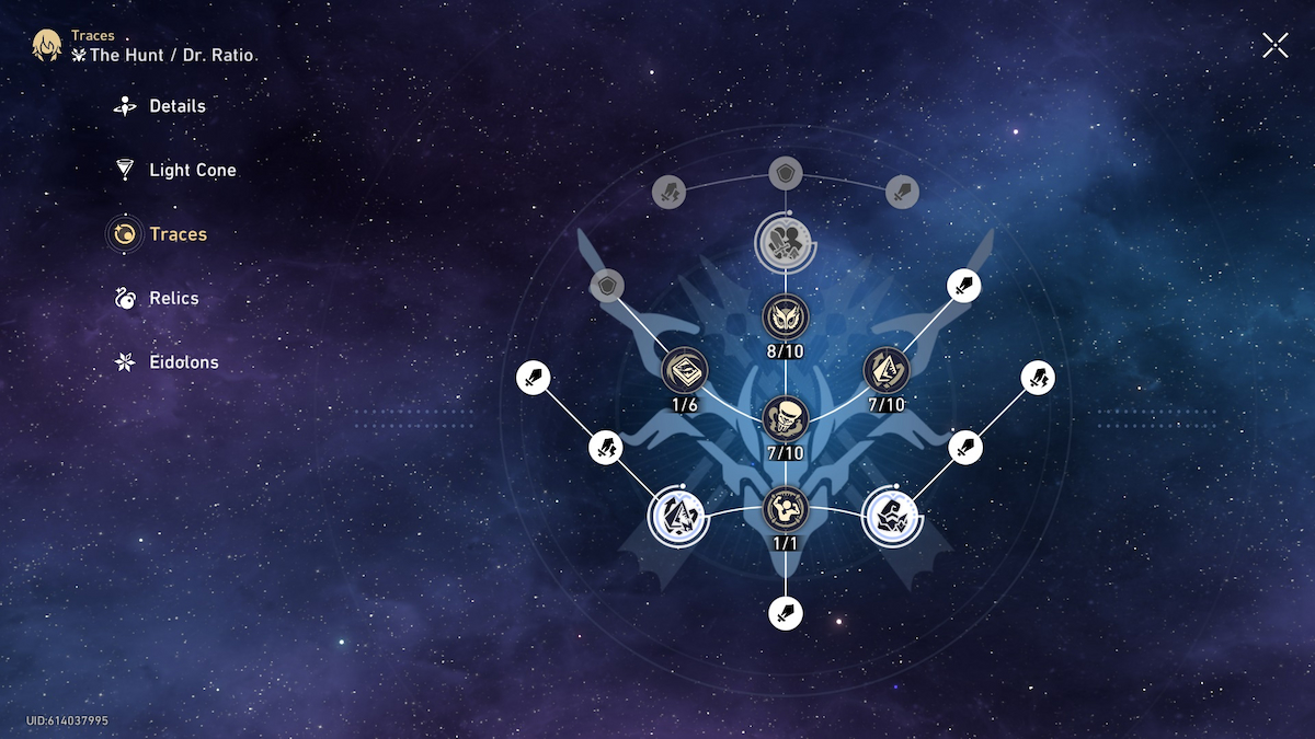 Honkai Star Rail Dr. Ratio traces