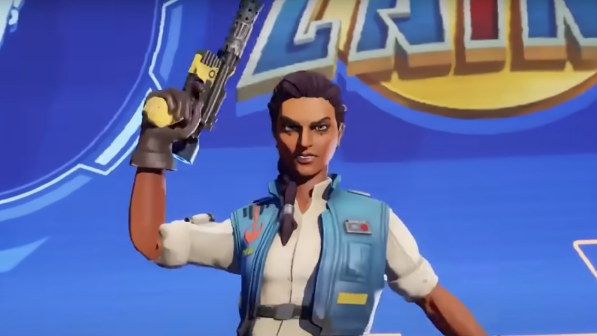 Zaina holding blaster in Star Wars: Hunters