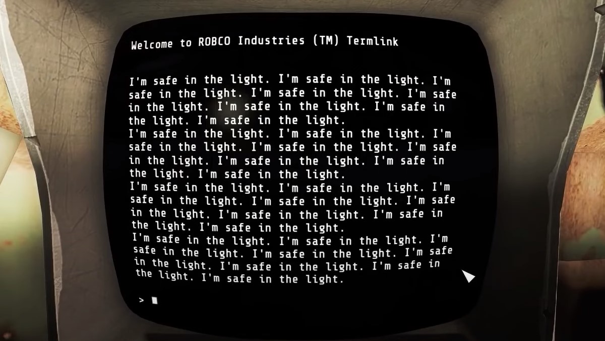 Creepy terminal in Fallout 4.