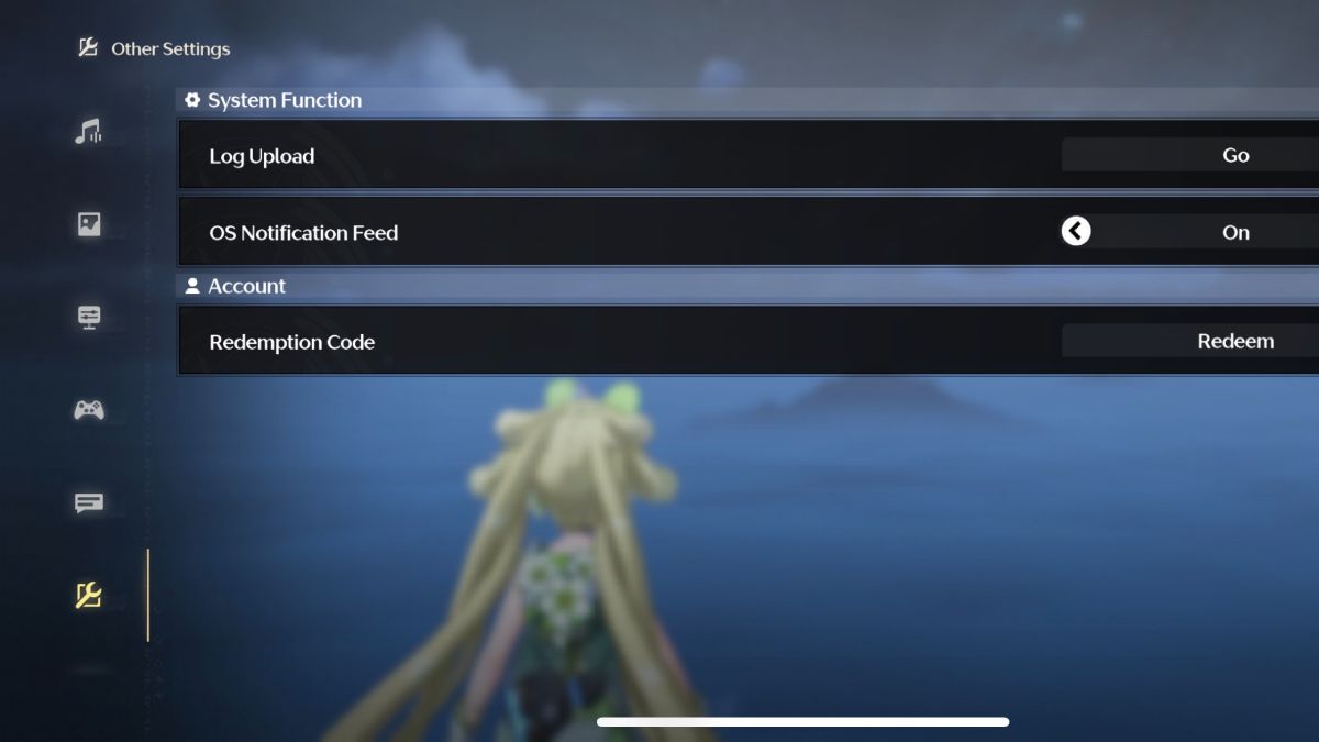 Wuthering Waves redemption menu in IOS.