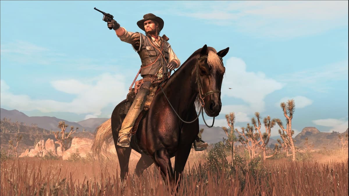 John Marston on a Horse in RDR1