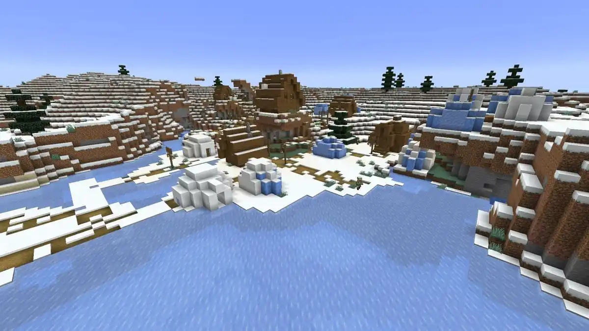 Igloo and village in Minecraft