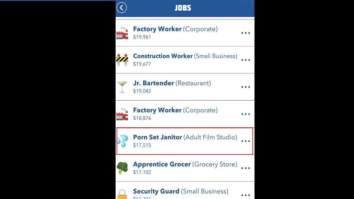 BitLife Porn set Janitor job in the list