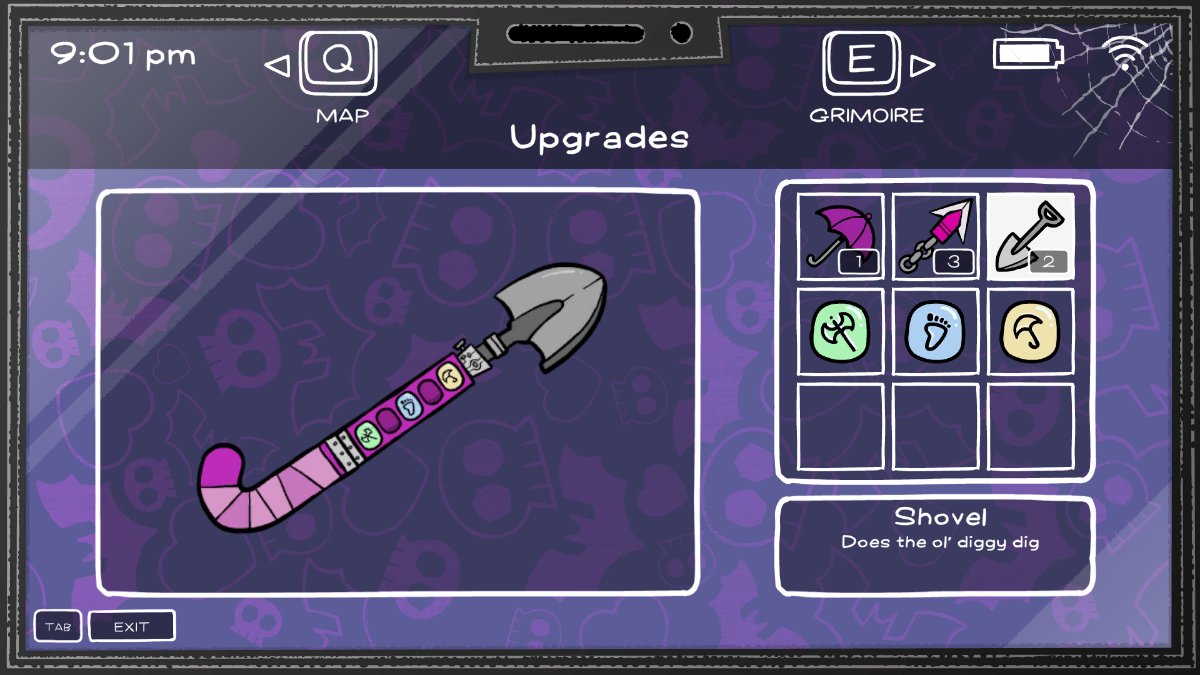 The shovel upgrade from #Blud as seen from the Upgrades menu