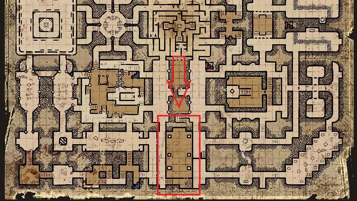 Old tomb location in Crypt 2 of Dark and Darker