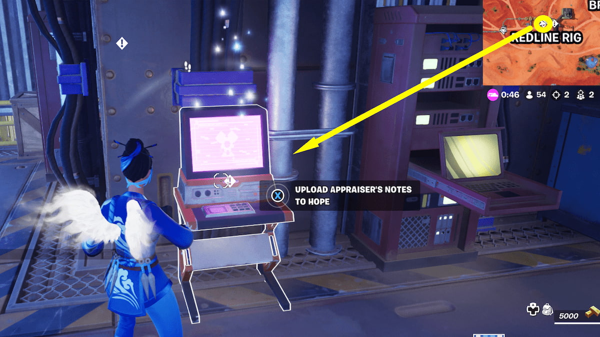 Terminal at Redline Rig on east side of the first floor in Fortnite