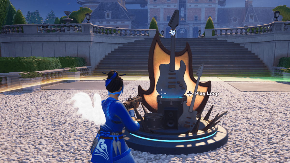 Jam Statue in Fortnite, playing jam loop at it