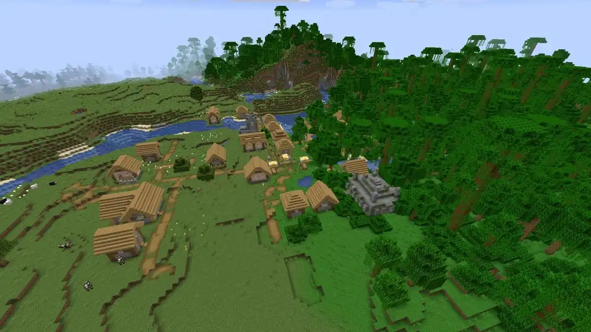 Jungle temple and village in Minecraft