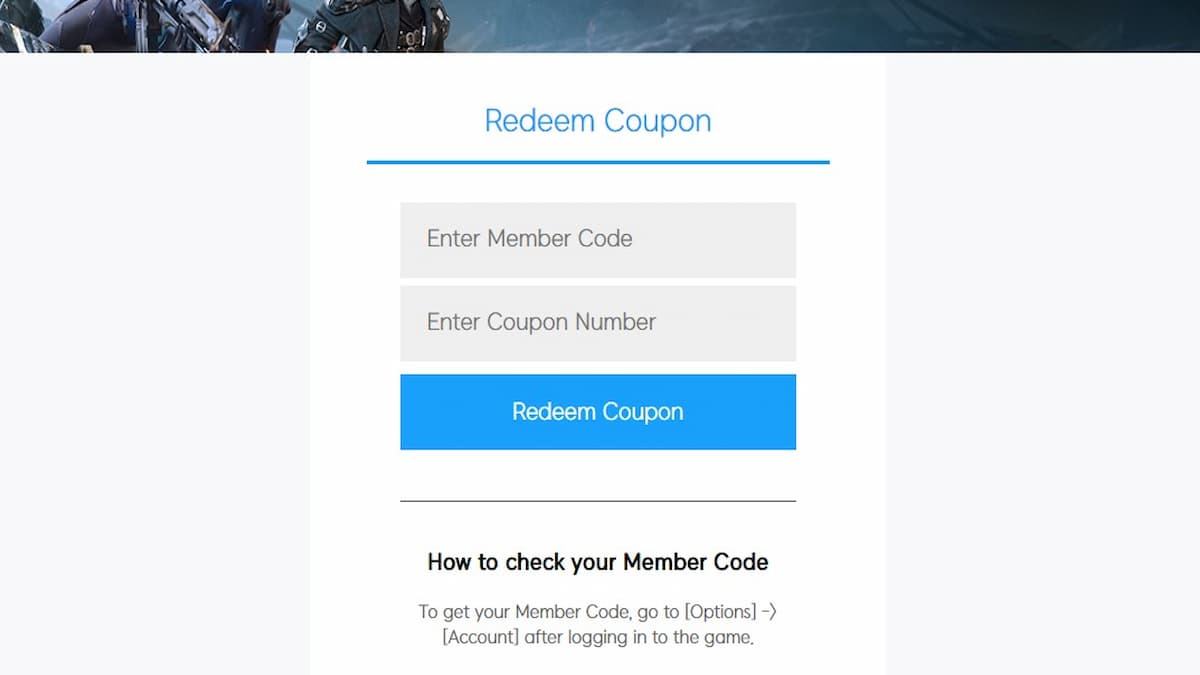 First Descendant codes redeem from website