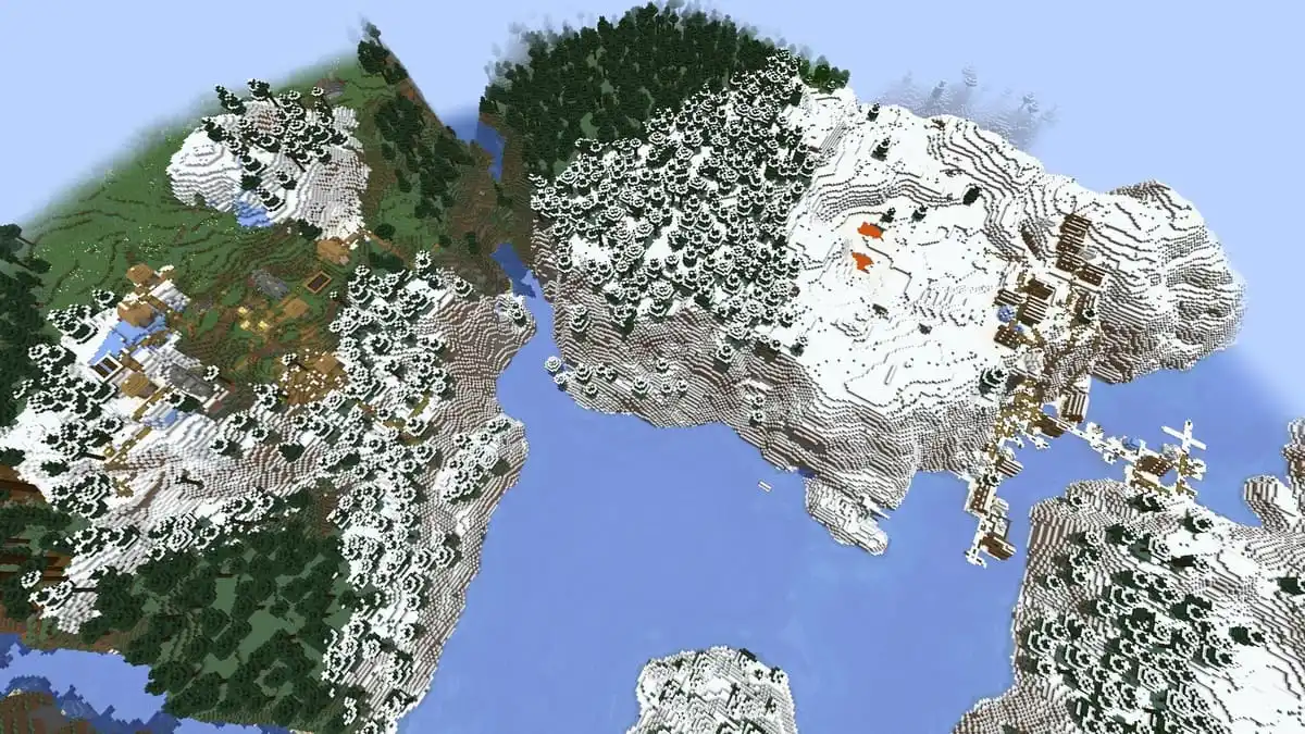 Snow village and meadow village in Minecraft