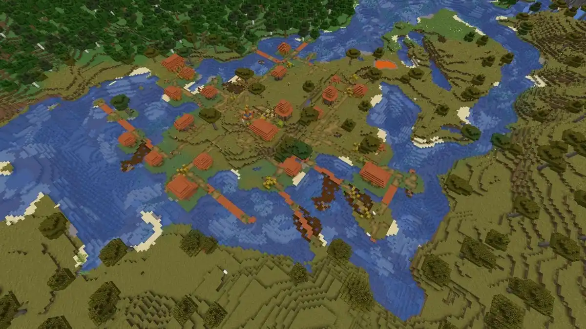 River island acacia village in Minecraft