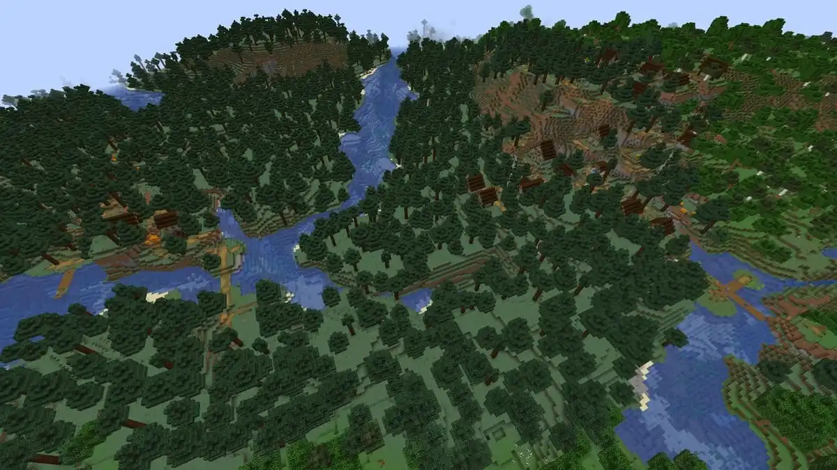 Double taiga village in Minecraft