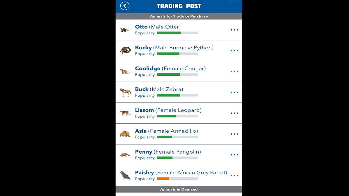 BitLife Zoo Trading Post Options